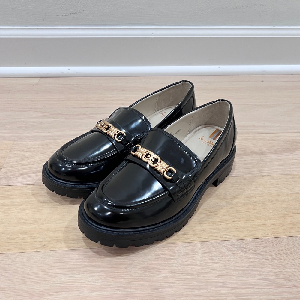 Sam Edelman Kids’ Teo Platform Loafers – Black Patent – US 3M / EU 35 – NWOT